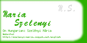 maria szelenyi business card