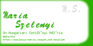 maria szelenyi business card